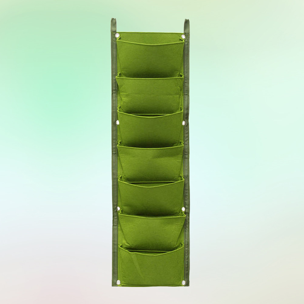 Outdoor Planting Bag - 1Pcs 7-Pocket Wall-Mounted Planting Bag Non-Woven