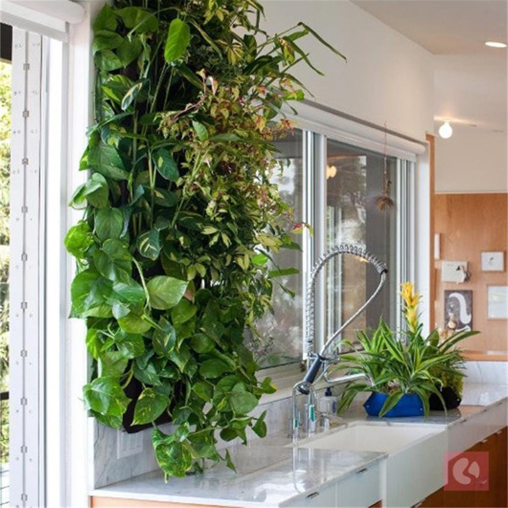 Outdoor Planting Bag - 1Pcs Felt Planting Bag Wall Hanging