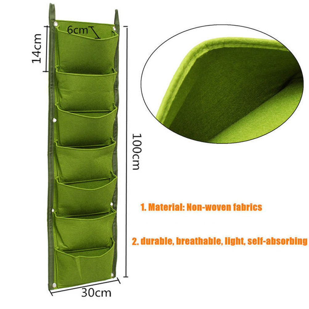 1Pcs 7-Pocket Wall-Mounted Pla - огляд і ціна Outdoor Planting Bag
