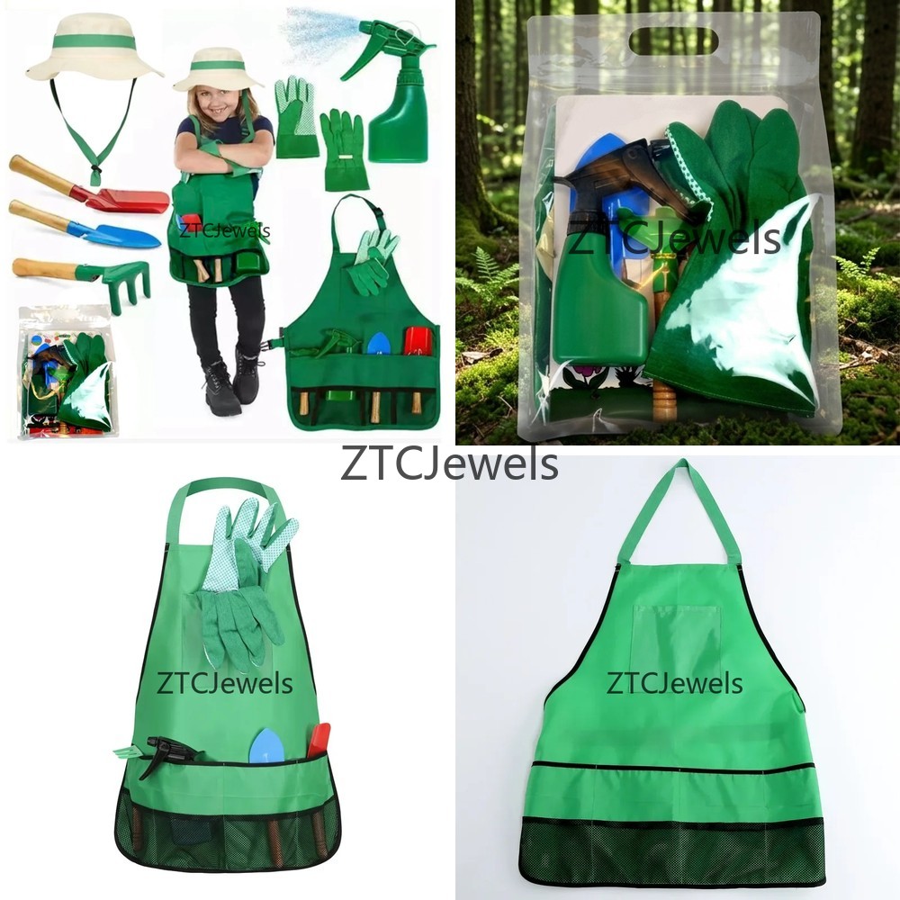Kids Garden Apron Tool Set wit - огляд і ціна Gardening Tools Kids Set