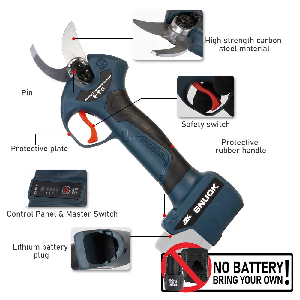 SNUOK 12V Brushless Electric P - огляд і ціна Gardening Tools Battery Powered