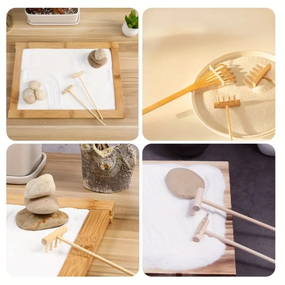 6pcs Mini Bamboo Rake Set for  - огляд і ціна Gardening Tools Japan