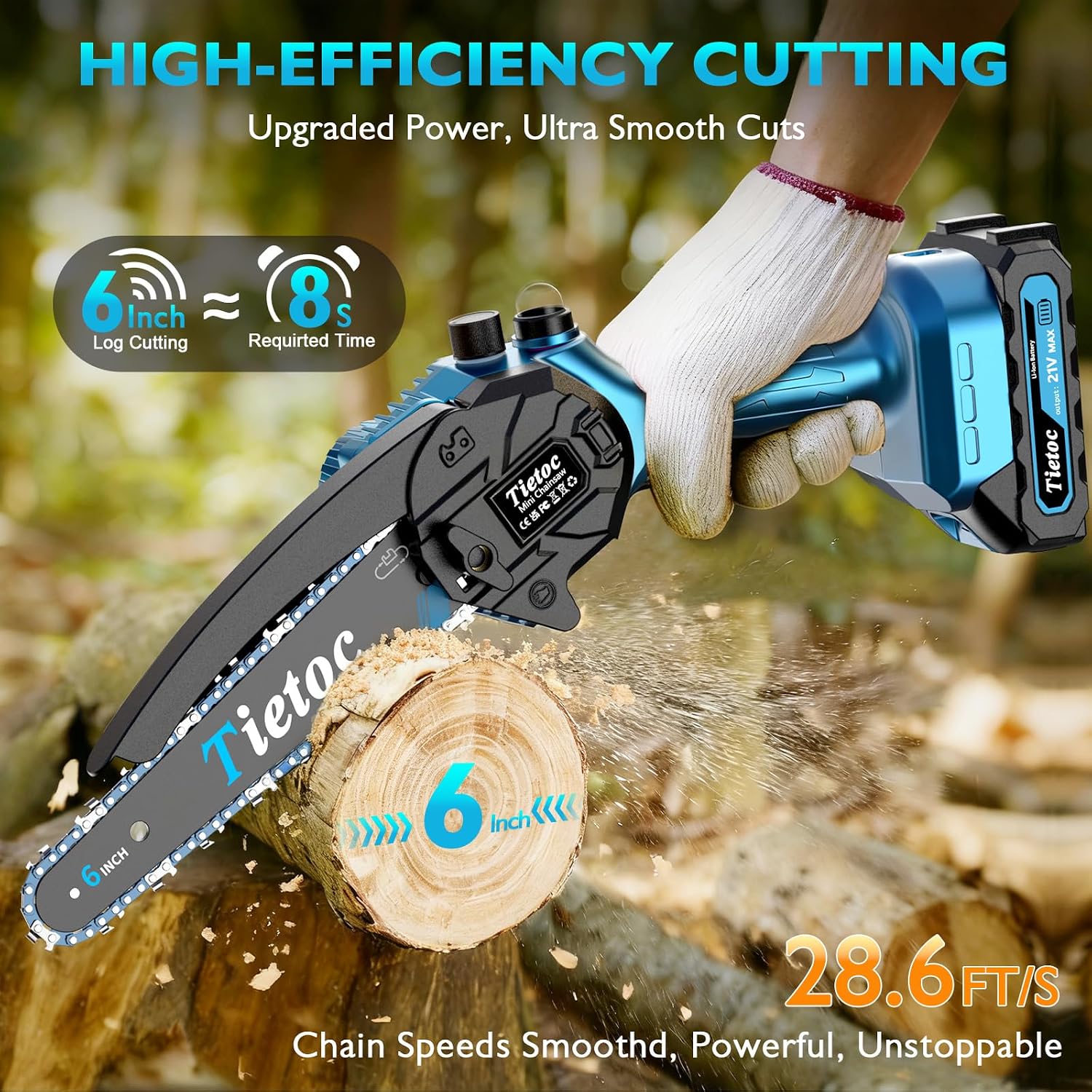 Mini Chainsaw, 6 Inch Chain Sa - огляд і ціна Gardening Tools Battery Powered