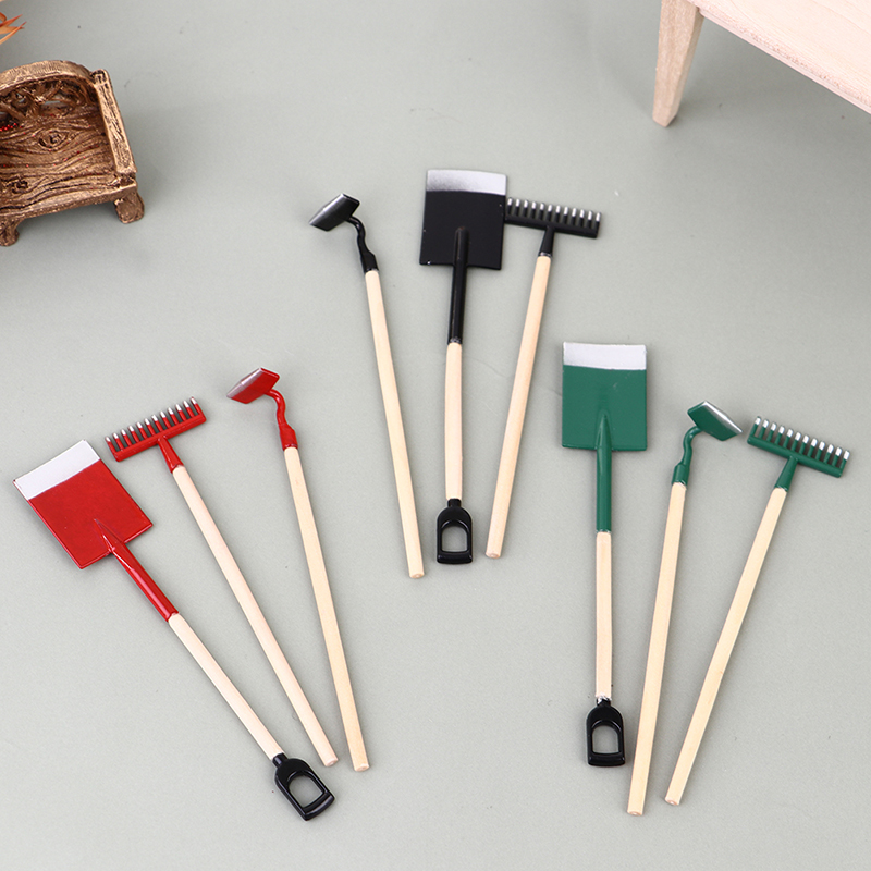 3Pcs 1:12 Dollhouse Miniatures - огляд і ціна Gardening Tools Shovel