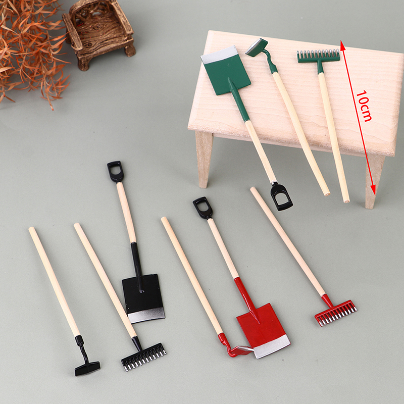 3Pcs 1:12 Dollhouse Miniatures - огляд і ціна Gardening Tools Shovel