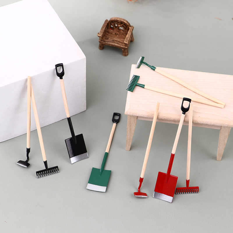 3Pcs 1:12 Dollhouse Miniatures - огляд і ціна Gardening Tools Shovel